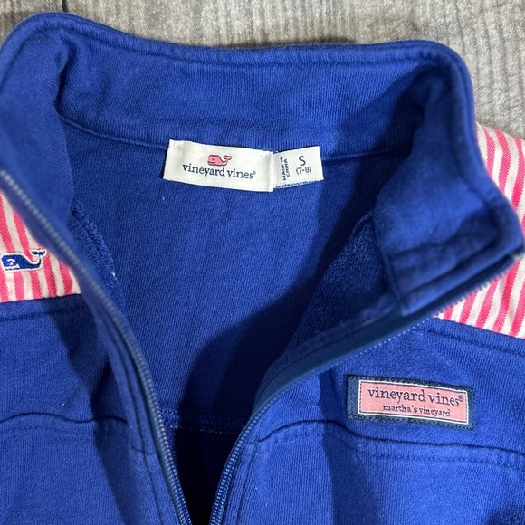 Child’s Vineyard Vines Shep 1/4 Zip Pink Stripe [6029] - Picture 7 of 9